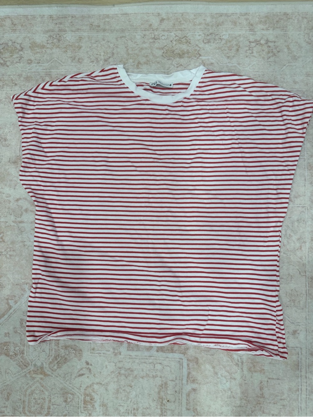 Zara Red and White Striped Tee